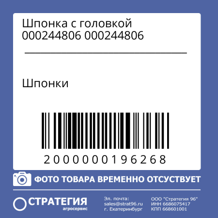 Шпонка с головкой 000244806