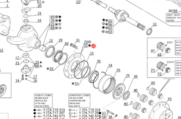 601246, 52585030 Ступица колеса MANITOU MLT-735 (Маниту) | Аналог