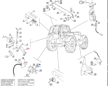 261448, 261722 Датчик выдвижения стрелы (ограничитель хода) MANITOU MLT-735 (Маниту) актуальное фото