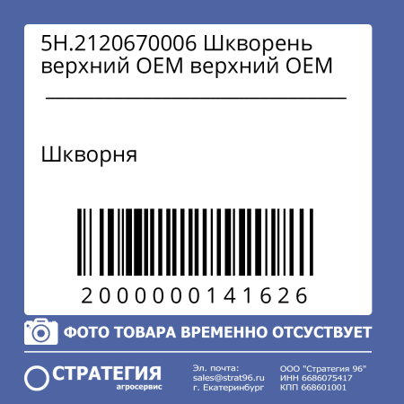 5H.2120670006 Шкворень верхний ОЕМ