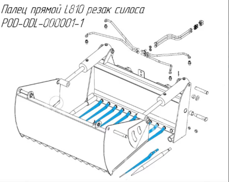 STR2236810 Зуб для силоса универ. L-810, Ø 36, M22 x 1,5 (Metal-Fach, резак для силоса)