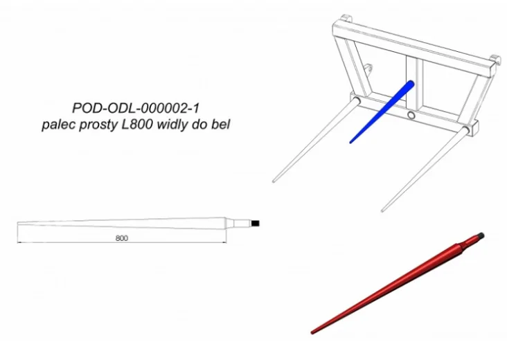 Палец прямой L800 POD-ODL-000002-1 Metal-Fach