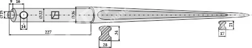 43011150000 Зуб MANITOU (187372A / 181140 / 55346)