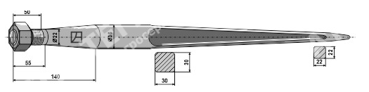 70401110  Вилы нижние L-1100 Bressel & Lade